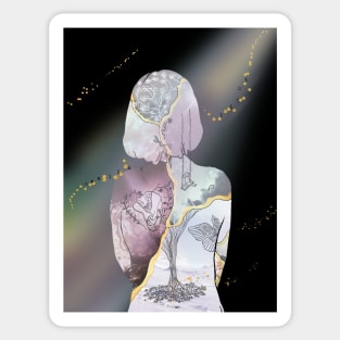 Kintsugi Girl Healing Light Sticker